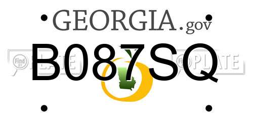 B087SQ Georgia License Plate