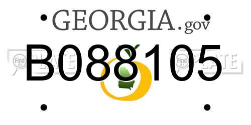 B088105 Georgia License Plate