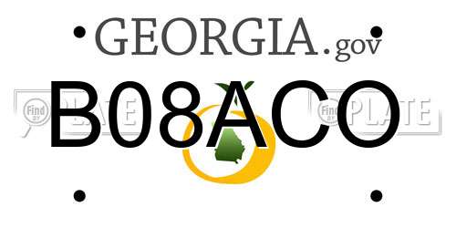 B08ACO Georgia License Plate