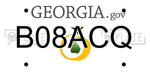 B08ACQ Georgia License Plate