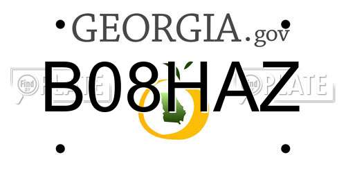 B08HAZ Georgia License Plate