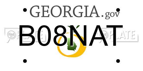 B08NAT Georgia License Plate