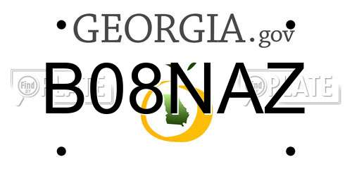 B08NAZ Georgia License Plate