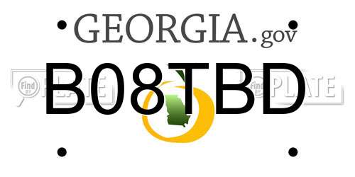 B08TBD Georgia License Plate