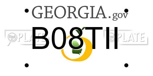 B08TII Georgia License Plate