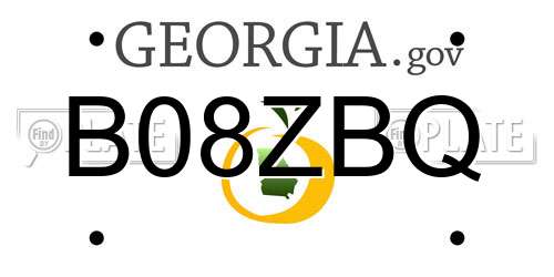 B08ZBQ Georgia License Plate