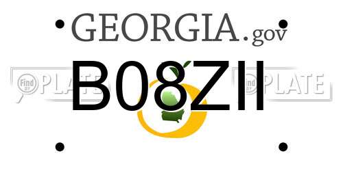 B08ZII Georgia License Plate