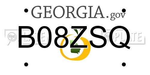 B08ZSQ Georgia License Plate