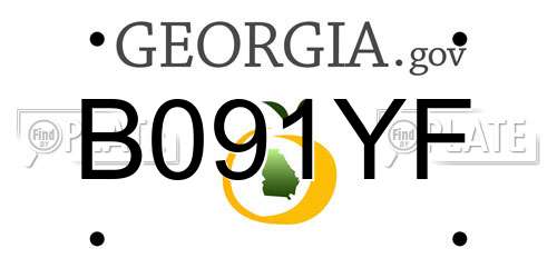 B091YF Georgia License Plate