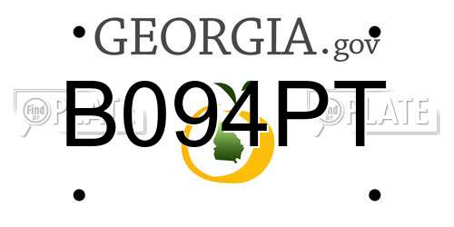 B094PT Georgia License Plate