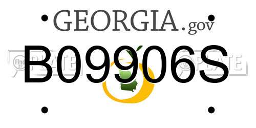 B09906S Georgia License Plate