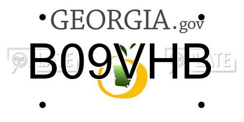 B09VHB Georgia License Plate