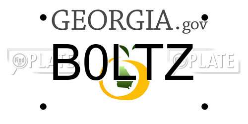 B0LTZ Georgia License Plate
