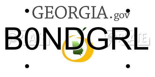B0NDGRL Georgia License Plate