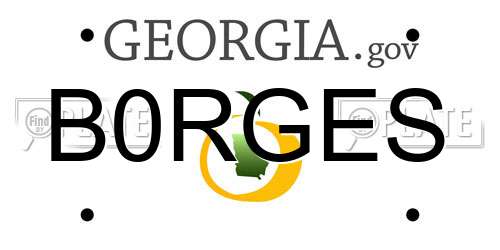 B0RGES Georgia License Plate