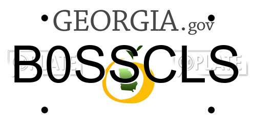B0SSCLS Georgia License Plate