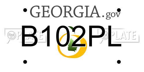 B102PL Georgia License Plate