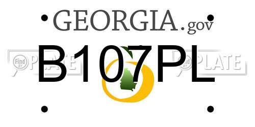 B107PL Georgia License Plate