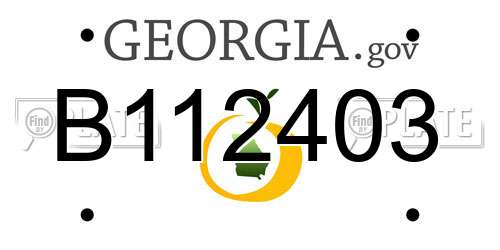 B112403 Georgia License Plate