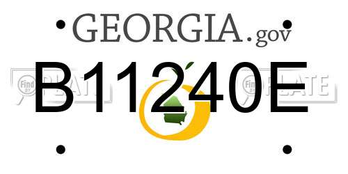 B11240E Georgia License Plate