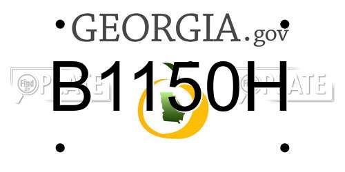 B1150H Georgia License Plate