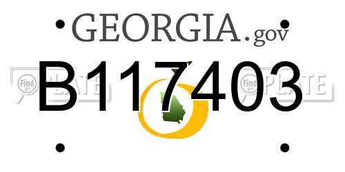 B117403 Georgia License Plate