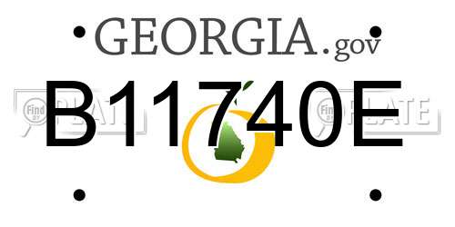 B11740E Georgia License Plate