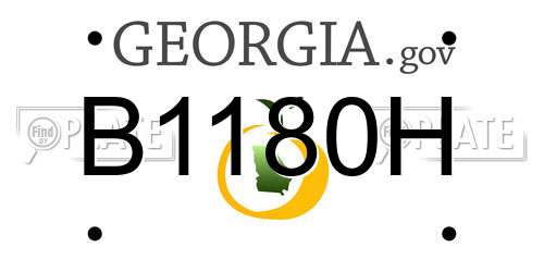 B1180H Georgia License Plate
