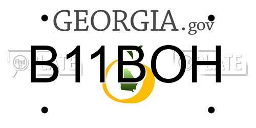 B11BOH Georgia License Plate