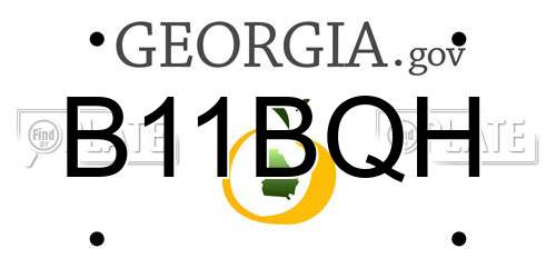 B11BQH Georgia License Plate