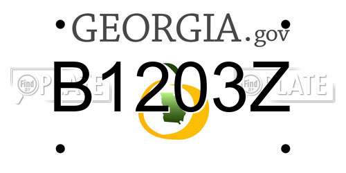 B1203Z Georgia License Plate