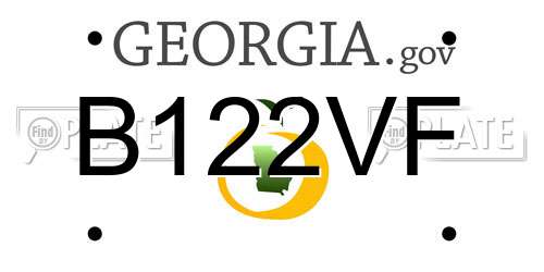 B122VF Georgia License Plate