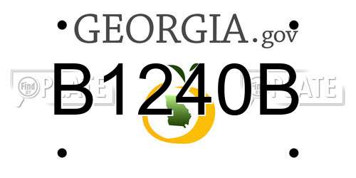B1240B Georgia License Plate