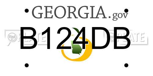 B124DB Georgia License Plate