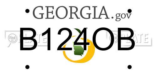 B124OB Georgia License Plate