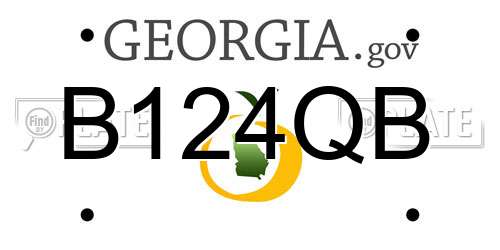B124QB Georgia License Plate