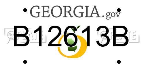 B12613B Georgia License Plate