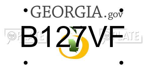 B127VF Georgia License Plate