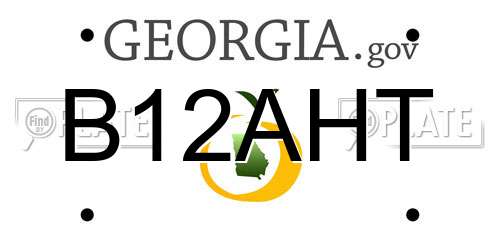 B12AHT Georgia License Plate