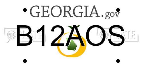 B12AOS Georgia License Plate