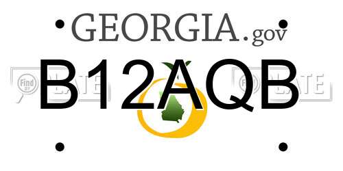 B12AQB Georgia License Plate