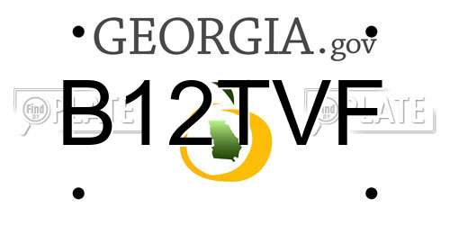 B12TVF Georgia License Plate