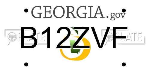 B12ZVF Georgia License Plate