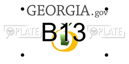B13 Georgia License Plate