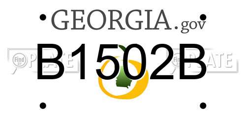 B1502B Georgia License Plate