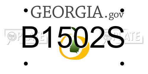 B1502S Georgia License Plate