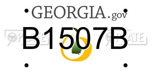B1507B Georgia License Plate