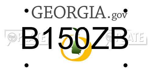 B150ZB Georgia License Plate