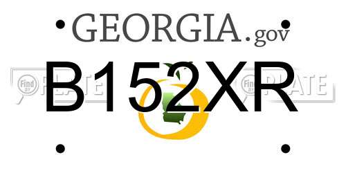 B152XR Georgia License Plate