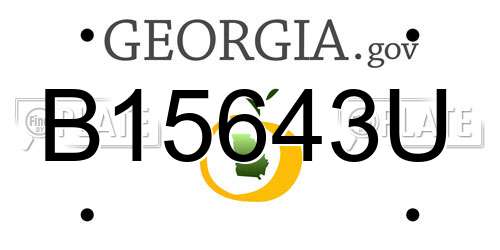 B15643U Georgia License Plate
